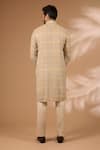 Shop_Rabani & Rakha_Aqua Georgette, Cotton, Silk Embroidery, Beads Printed Kurta With Pant _at_Aza_Fashions