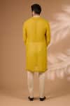 Shop_Rabani & Rakha_Yellow Silk, Cotton Zari, Sequins Architecture Print Kurta With Pant _at_Aza_Fashions