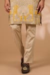 Buy_Rabani & Rakha_Yellow Silk, Cotton Satin Zari, Sequins Architecture Embroidered Kurta With Pant _Online_at_Aza_Fashions