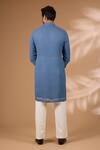 Shop_Rabani & Rakha_Teal Georgette, Cotton, Silk Sequins Embroidered Kurta With Pant _at_Aza_Fashions