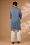 Shop_Rabani & Rakha_Teal Georgette, Cotton, Silk Sequins Embroidered Kurta With Pant _at_Aza_Fashions