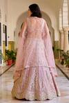 Shop_Osaa By Adarsh_Pink Organza Sequins, Embroidery, Zari V-neck Rosaline Lehenga Set _at_Aza_Fashions