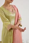 Nero India_Pink Chanderi Embroidery Stripe Pattern Dupatta _Online_at_Aza_Fashions