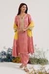 Shop Nero India Yellow Chanderi, Tissue Embroidery Stripe Pattern Dupatta at Aza Fashions Shop_Nero India_Yellow Chanderi, Tissue Embroidery Stripe Pattern Dupatta _at_Aza_Fashions