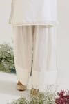 Buy_Nero India_White Chanderi Embroidery Round Neck Floral Kurta With Pant _Online_at_Aza_Fashions