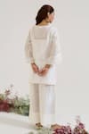 Shop_Nero India_White Chanderi Embroidery Round Neck Floral Kurta With Pant _at_Aza_Fashions