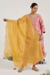 Buy_Nero India_Yellow Chanderi Embroidery Stripe Pattern Dupatta _at_Aza_Fashions