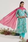 Buy_Nero India_Pink Chanderi Stripe Pattern Dupatta _at_Aza_Fashions
