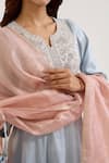 Buy_Nero India_Pink Tissue Kota Dupatta _Online_at_Aza_Fashions