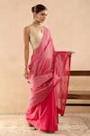 Buy_Nero India_Pink Chanderi Gota Patti Stripe Saree _Online_at_Aza_Fashions