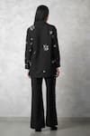 Shop_Nachiket Barve_Black Denim Pearls Collared Dottie Set _at_Aza_Fashions