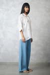 Buy_Nachiket Barve_Ivory Chanderi Pearls Collared Dottie Detail Shirt _Online_at_Aza_Fashions