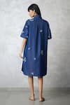 Shop_Nachiket Barve_Blue Denim Collared Dottie Lounge Shirt Dress _at_Aza_Fashions