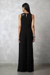 Shop_Nachiket Barve_Black Georgette, Shantoon Beads, Sequins Round Neck Florencio Jumpsuit _at_Aza_Fashions
