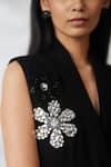 Nachiket Barve_Black Wool Sequins Pearl Detailed Blazer And Pant Set _at_Aza_Fashions