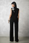 Shop_Nachiket Barve_Black Wool Sequins Pearl Detailed Blazer And Pant Set _at_Aza_Fashions