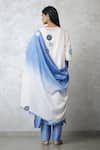 Shop_Nachiket Barve_Ivory Chanderi, Tussar Applique V-neck Ombre Kurta Set _at_Aza_Fashions