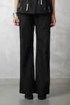 Nachiket Barve_Black Denim, Cotton, Silk Blazer And Pant Set _Online_at_Aza_Fashions