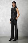 Buy_Nachiket Barve_Black Denim, Cotton, Silk Blazer And Pant Set _at_Aza_Fashions
