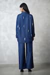 Shop_Nachiket Barve_Blue Denim Embroidery Collared Skyline Shirt And Pant Set _at_Aza_Fashions