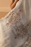 Buy_Sarang Kaur_White Tissue, Silk Beads, Sequins Iqra Saree With Unstitched Blouse 