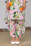 Buy_Sanam_Pink Muslin Lace Round Neck Alia Floral Print Kurta Set _Online_at_Aza_Fashions