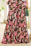 Sanam_Black Chiffon Halter Neck Noor Printed Kurta And Sharara Set _Online