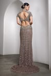 Shop_Rocky Star_Gray Net Sequins, Beads Sweetheart Neck Embellished Bodycon Gown _at_Aza_Fashions