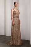 Rocky Star Beige Net Sequins, Embroidery Sweetheart Neck Embellished Gown Online at Aza Fashions Rocky Star_Beige Net Sequins, Embroidery Sweetheart Neck Embellished Gown _Online_at_Aza_Fashions