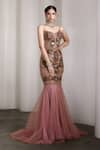 Rocky Star Pink Net Beads, Sequins Sweetheart Neck Embellished Mermaid Cut Gown Online at Aza Fashions Rocky Star_Pink Net Beads, Sequins Sweetheart Neck Embellished Mermaid Cut Gown _Online_at_Aza_Fashions