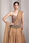 Rocky Star_Brown Net, Silk Sequins, Beads, Embroidery Sweetheart Embellished Lehenga Set _Online_at_Aza_Fashions