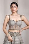 Buy Rocky Star Gray Beads, Sequins Round Neck Embellished Lehenga Set Online at Aza Fashions Buy_Rocky Star_Gray Beads, Sequins Round Neck Embellished Lehenga Set _Online_at_Aza_Fashions