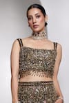 Rocky Star Gold Net Beads, Sequins, Embroidery Square Neck Embellished Lehenga Set Online at Aza Fashions Rocky Star_Gold Net Beads, Sequins, Embroidery Square Neck Embellished Lehenga Set _Online_at_Aza_Fashions