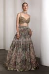 Shop_Rocky Star_Beige Embroidery Sweetheart Neck Embellished Lehenga Set _Online_at_Aza_Fashions