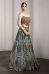Buy Rocky Star Blue Embroidery Round Neck Floral Print Lehenga Set Online at Aza Fashions Buy_Rocky Star_Blue Embroidery Round Neck Floral Print Lehenga Set _Online_at_Aza_Fashions