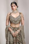 Rocky Star_Multi Color Net Sequins, Beads Embellished Blouse And Lehenga Set _Online_at_Aza_Fashions