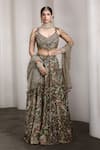 Buy_Rocky Star_Multi Color Net Sequins, Beads Embellished Blouse And Lehenga Set _at_Aza_Fashions