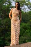 Buy_Dash And Dot_Multi Color Polyester Sequins, Pearls Embroidered Gown _at_Aza_Fashions