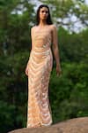 Shop_Dash And Dot_Multi Color Polyester Sequins, Pearls Embroidered Gown _Online_at_Aza_Fashions
