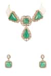 Auraa Trends_Green Pearls Emerald Choker Set _Online_at_Aza_Fashions