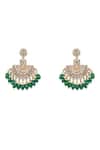 Auraa Trends_Gold Plated Pearls, Stones Green Chandbali Earrings _Online_at_Aza_Fashions