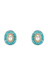 Auraa Trends_Blue Stones, Crystals Turquoise Necklace Set _Online_at_Aza_Fashions