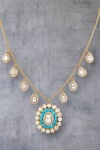Buy_Auraa Trends_Blue Stones, Crystals Turquoise Necklace Set _Online_at_Aza_Fashions