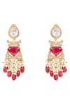 Auraa Trends Red Crystals, Beads Kundan Work Necklace Set Online at Aza Fashions Auraa Trends_Red Crystals, Beads Kundan Work Necklace Set _Online_at_Aza_Fashions