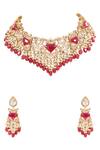 Buy Auraa Trends Red Crystals, Beads Kundan Work Necklace Set Online at Aza Fashions Buy_Auraa Trends_Red Crystals, Beads Kundan Work Necklace Set _Online_at_Aza_Fashions