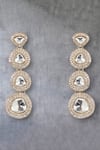 Shop_Auraa Trends_Gold Plated Imitation Diamonds Kundan Mirror Drop Earrings _at_Aza_Fashions