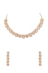 Auraa Trends_Gold Plated Diamonds Stone Embellished Choker Set _Online_at_Aza_Fashions
