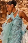 Buy_Awigna_Aqua Organza Beads, Sequins, Embroidery Square Neck Kurta Sharara Set 