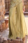 Awigna_Green Organza Embroidery Scoop Neck Tunic And Sharara Set _Online_at_Aza_Fashions