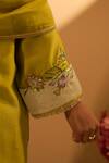 BO Tree_Green Chanderi, Organza Embroidery Round Neck Abeer Floral Kurta Set _Online_at_Aza_Fashions